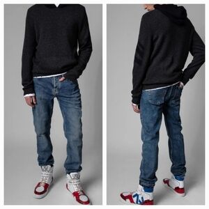 NWT Zadig & Voltaire Steeve Classic Blue Denim Straight Leg Jeans Men's 31 X 33